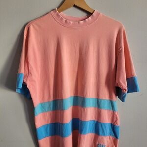 Gotcha Brand Vintage Super Soft Men's Pink/Peach and Blue Striped Shirt